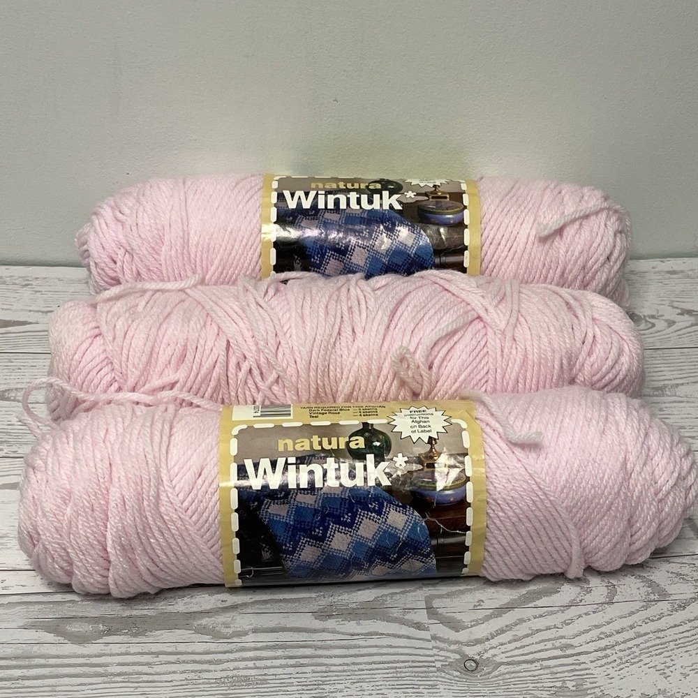 Natura Wintuk Baby Pink 915 Acrylic Yarn 4-Ply 3.5oz 2 Full Skeins 2 Partial